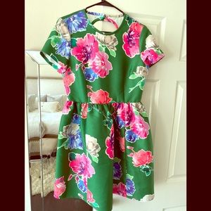 KATE SPADE EMERALD GREEN FLORAL PRINT DRESS